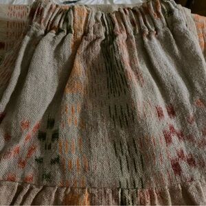 Vintage Boho Woven Burlap Skirt